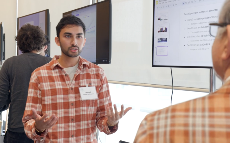 A student presenting at the Matter of Minds event in October 2024.